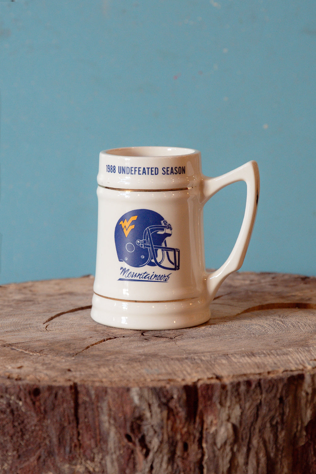 WVU Mountaineers Stein. Kin Ship Goods Vintage.